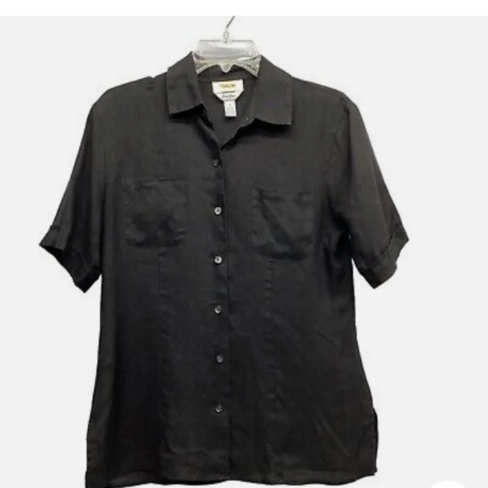 Talbots Black Button Down Shirt - Picture 3 of 4
